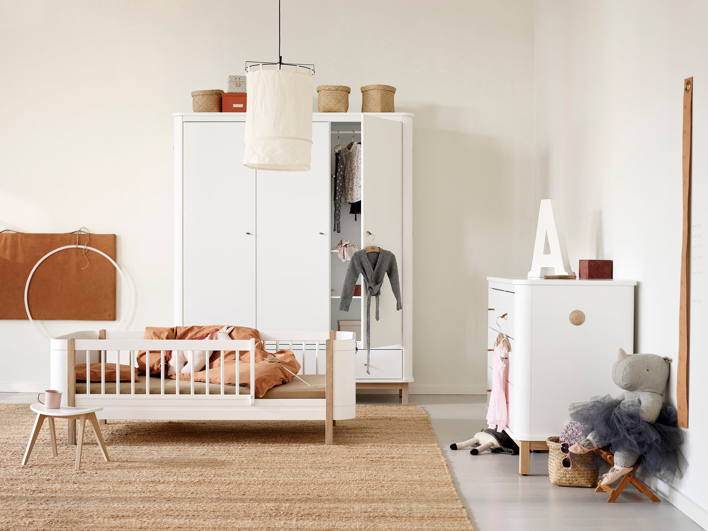 Oliver Furniture, Wood, Vaatekaappi 3 ovea, White/Oak