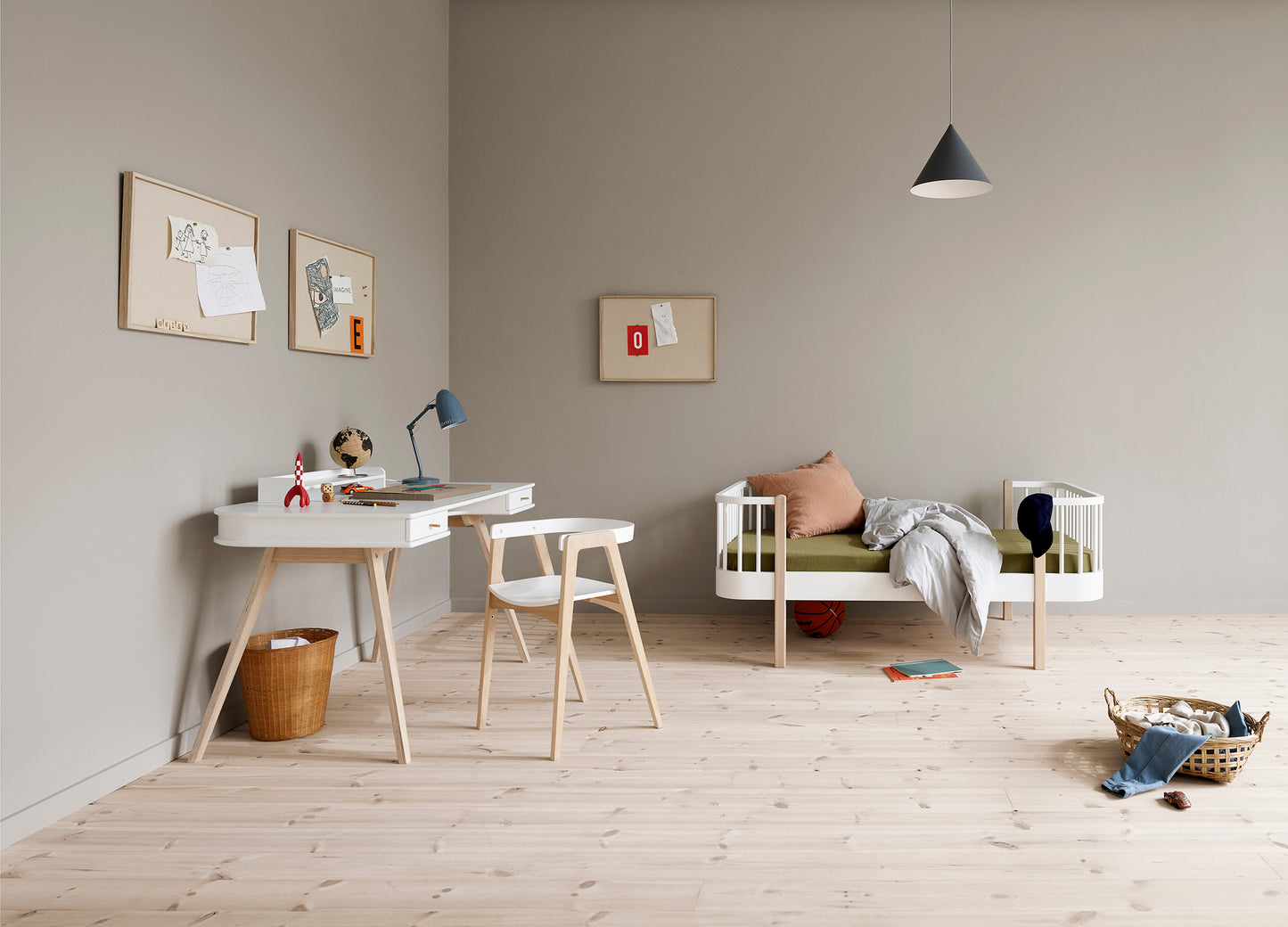 Oliver Furniture, Wood Original, Juniorisänky 90x160 cm, White/Oak
