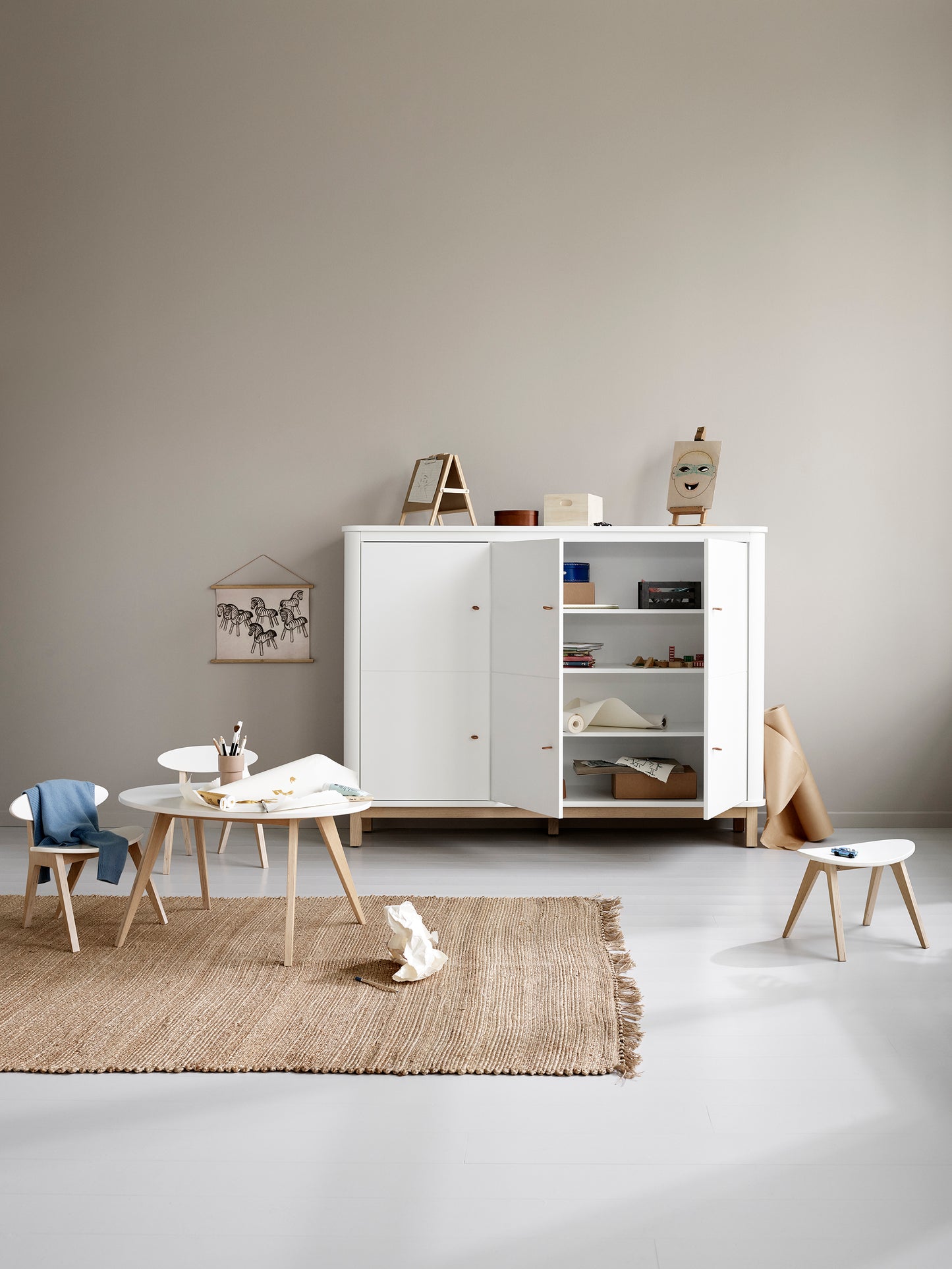 Oliver Furniture, Wood Senkki, White/Oak
