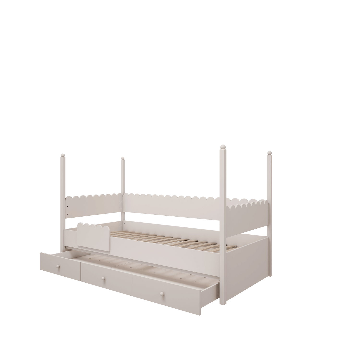 Wood Luck Design, Bed 90x200, Babushka White