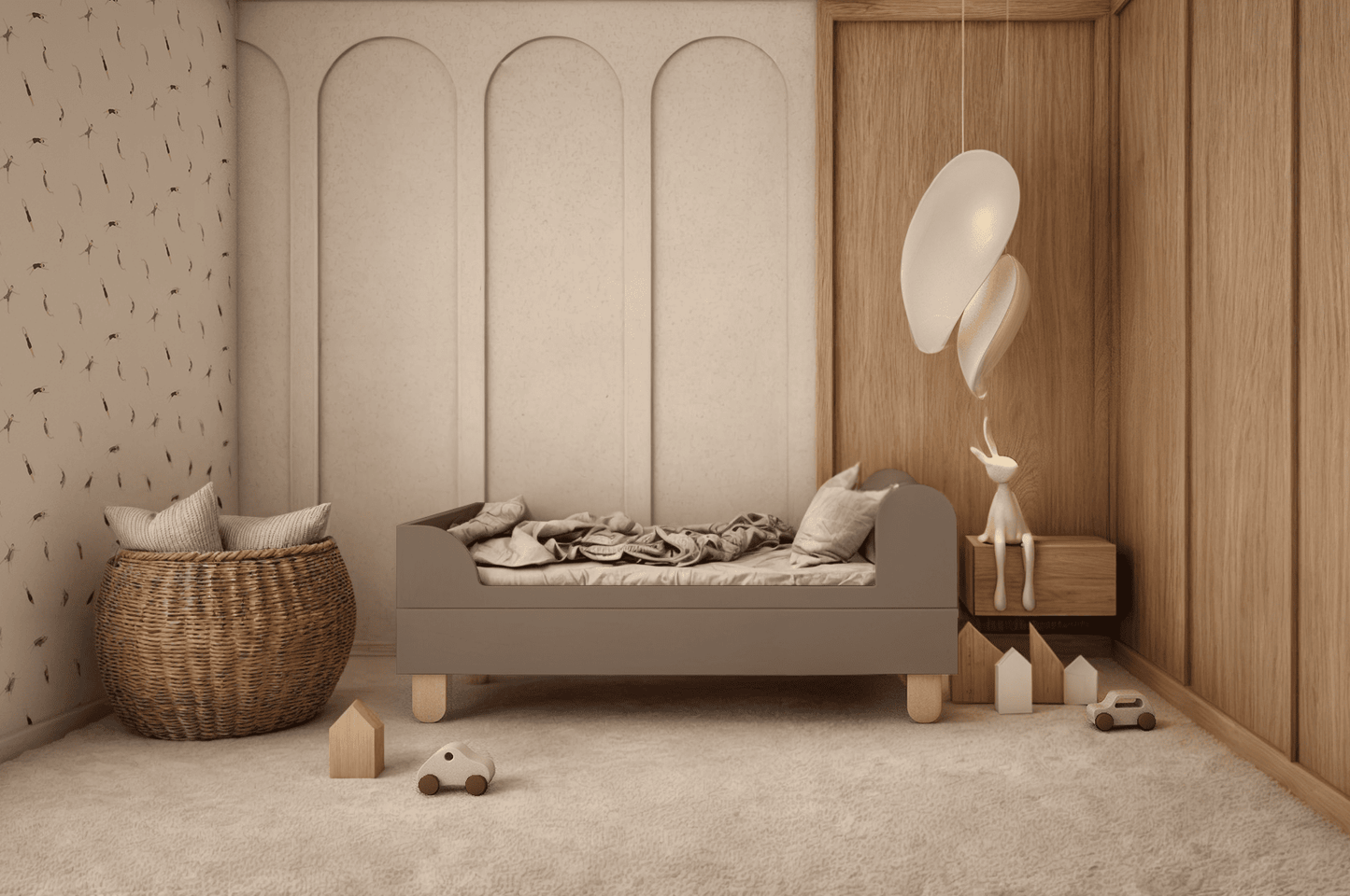 Wood Luck Design, Junior bed 80x160 cm, Basic Truffle
