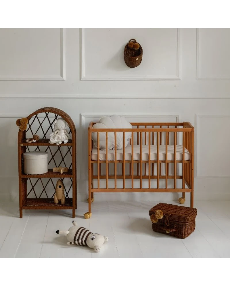 Waldin, Kehto 2-in-1 + Patja, Walnut