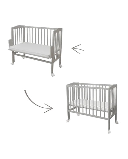Waldin, Kehto 2-in-1 + Patja, Grey