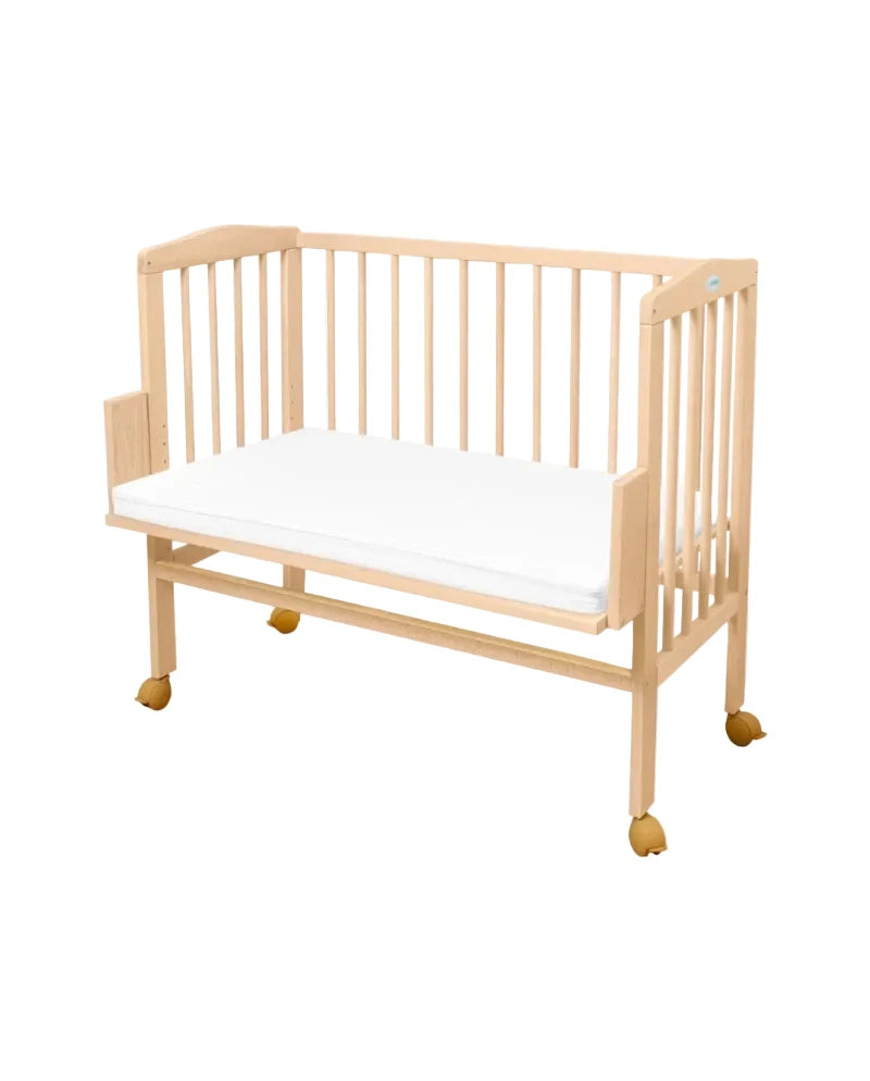 Waldin, Kehto 2-in-1 + Patja, Natural Wood