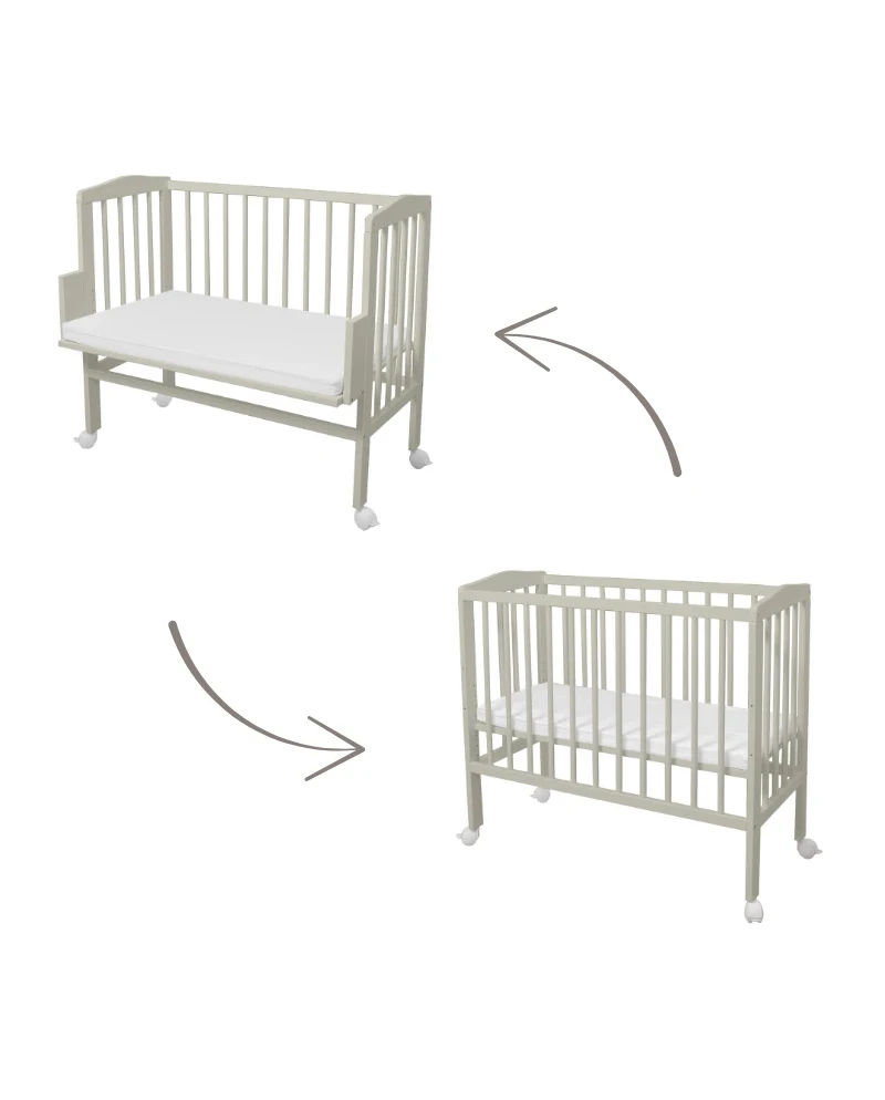 Waldin, Kehto 2-in-1 + Patja, Olive