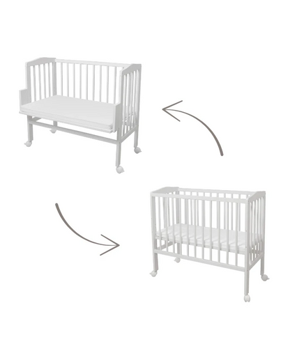 Waldin, Kehto 2-in-1 + Patja, White
