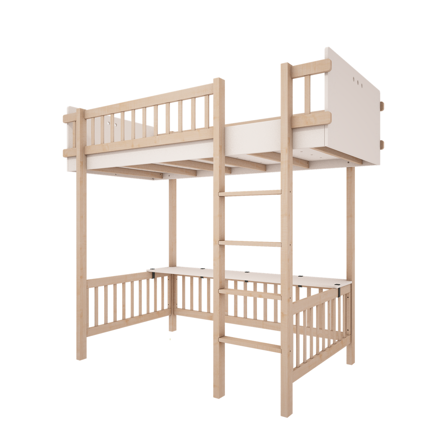 Wood Luck Design, Loftsäng, Basic Vit