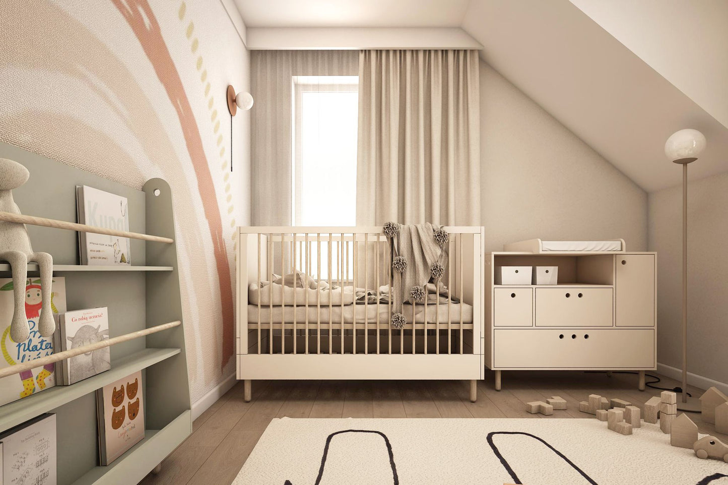 Wood Luck Design, Montessori Bookshelf Bookworm, olika färger