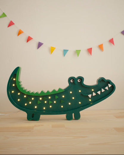 Little Lights Night Light Crocodile, Papkin Green