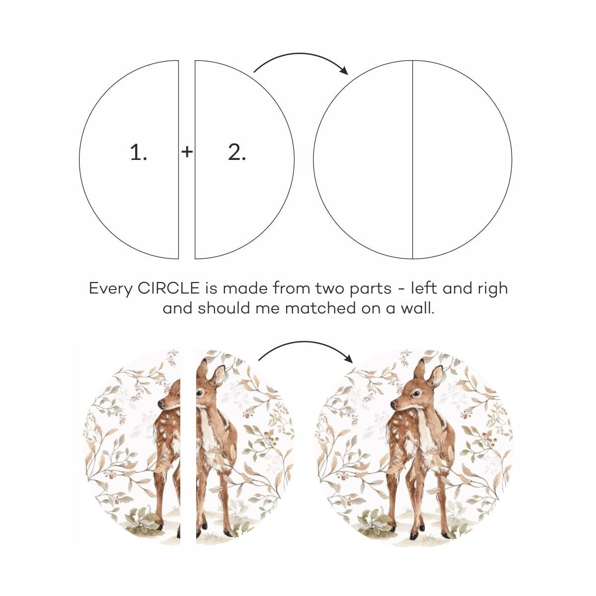 Wall sticker, Deer In A Circle from