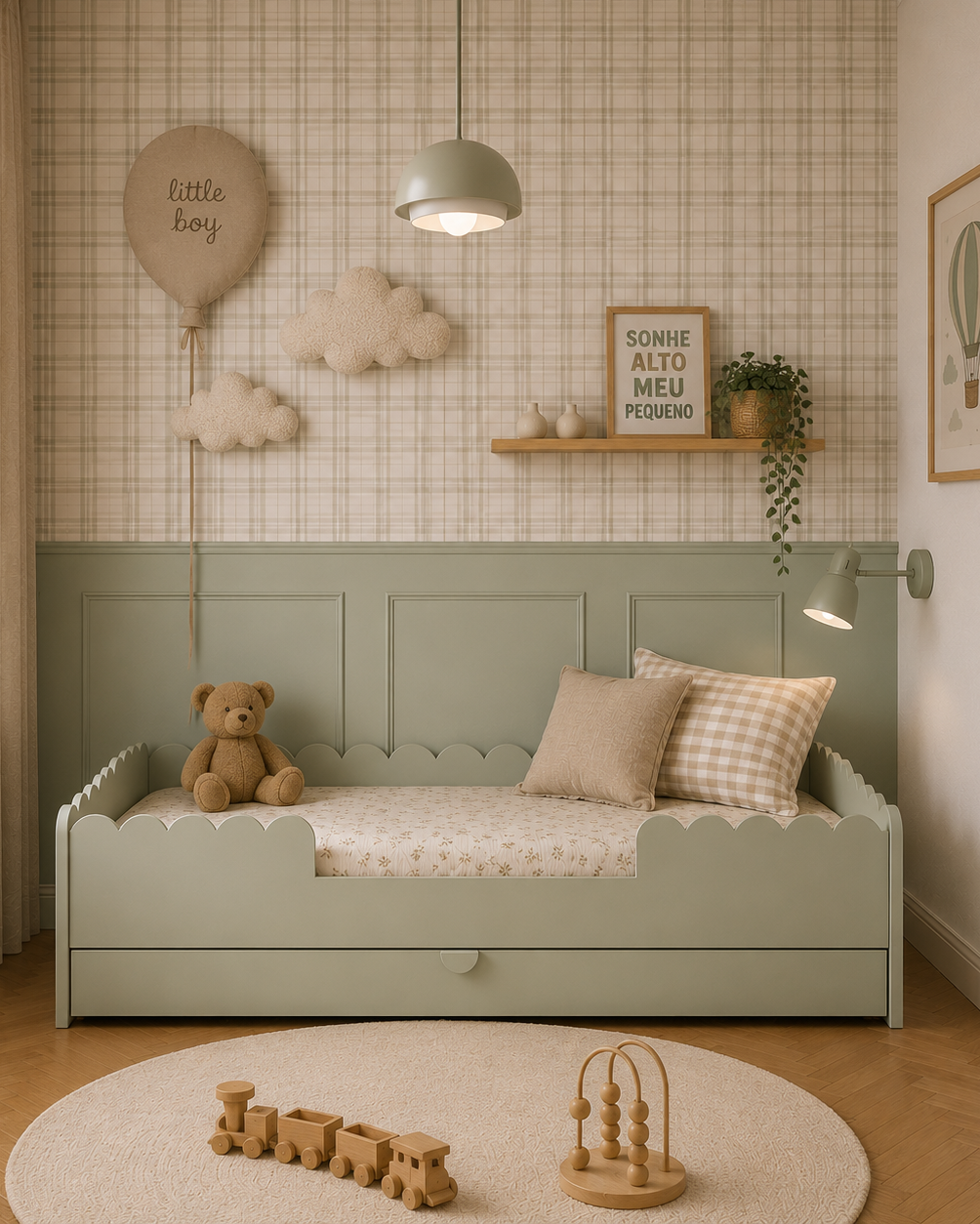 Bellamy, Juniorisänky 80x160, Book Nook, Sage
