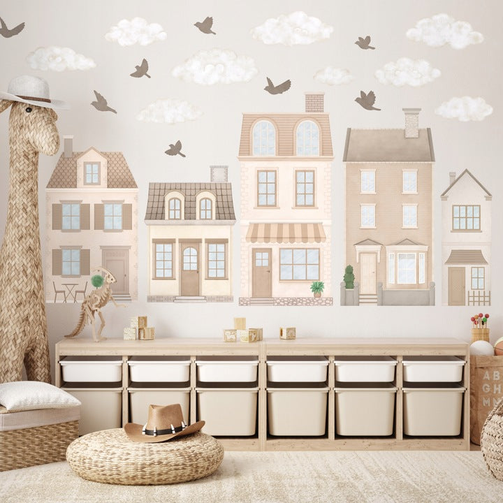 ENNAKKOTILAUS Seinätarra Setti XL, Beige Houses