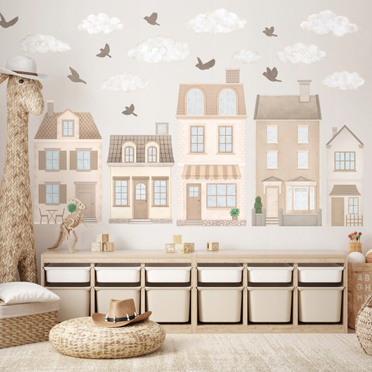 ENNAKKOTILAUS Seinätarra Setti XL, Beige Houses