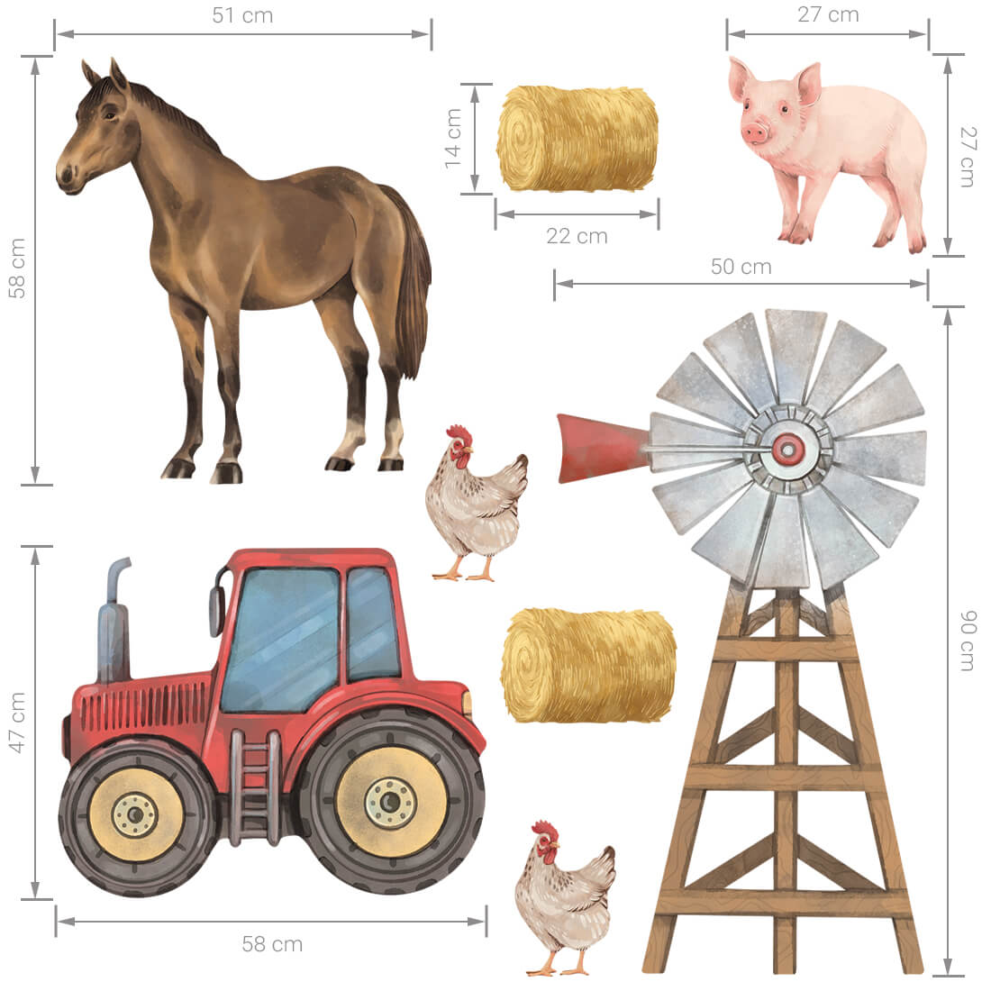 Pastelowe Love, Seinätarra Setti, Farm Animals 1