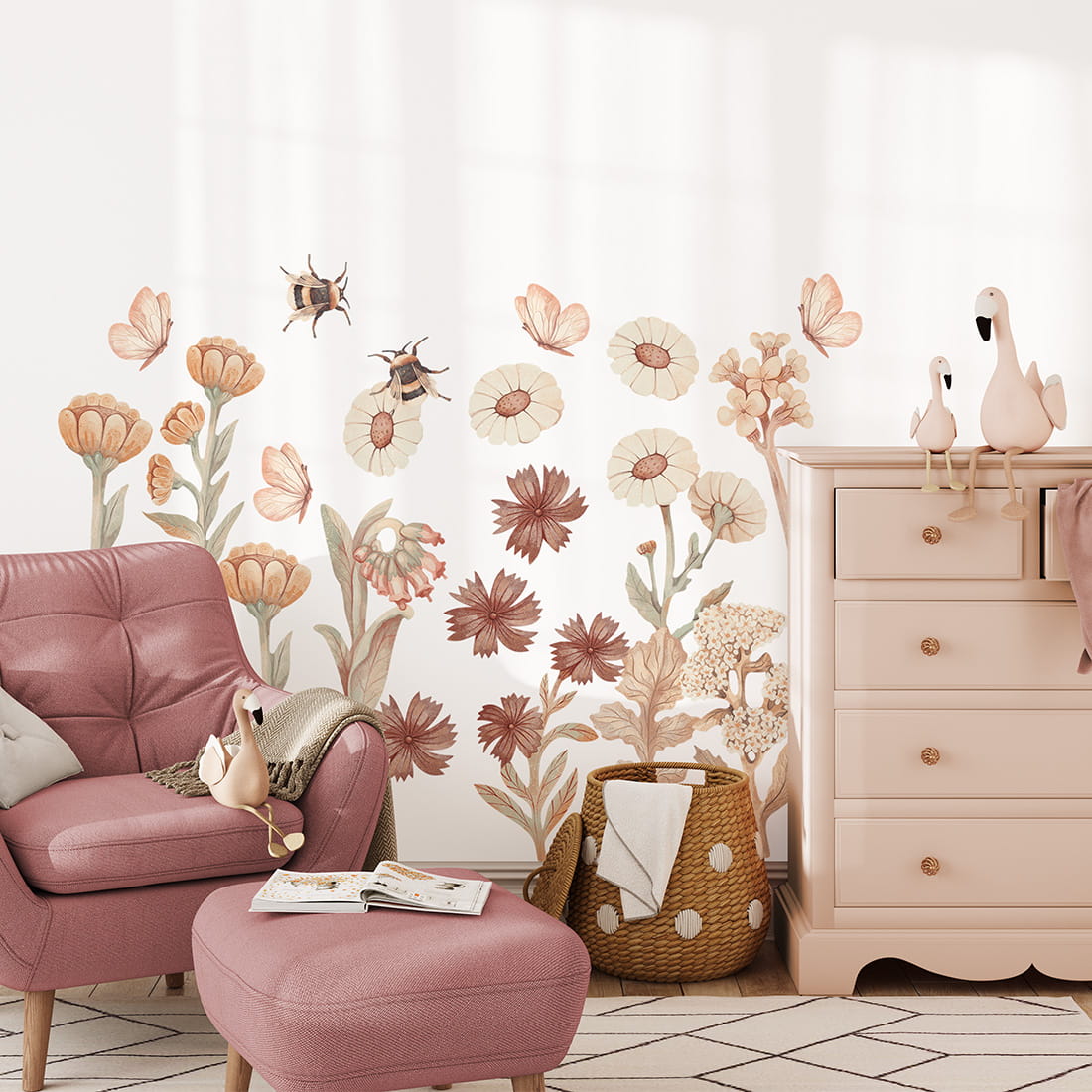 Pastelowe Love, Seinätarra Setti, Flowers Boho 2