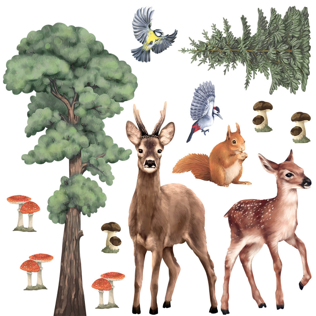 Pastelowe Love, Seinätarra Setti, Forest Animals 2