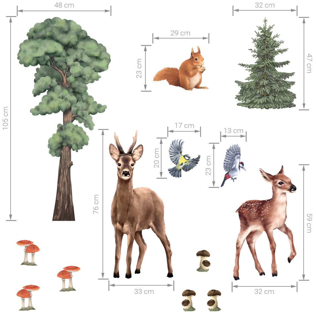 Pastelowe Love, Seinätarra Setti, Forest Animals 2