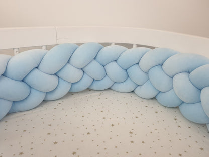 Kantstoppning 4-stavs flätad, sammetsblå