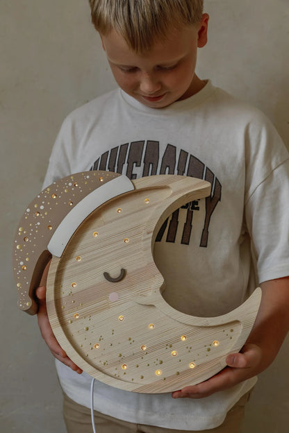 Little Lights, Yövalo, Moon, Cappuccino Wood