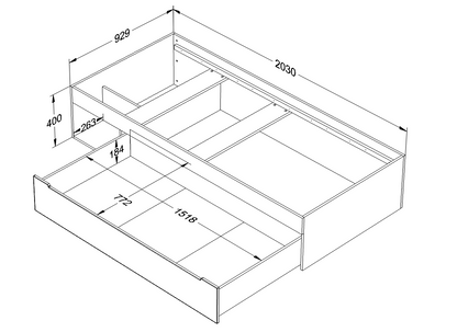 Wood Luck Design, Bed 90x200 cm, Tweens Eucalyptus