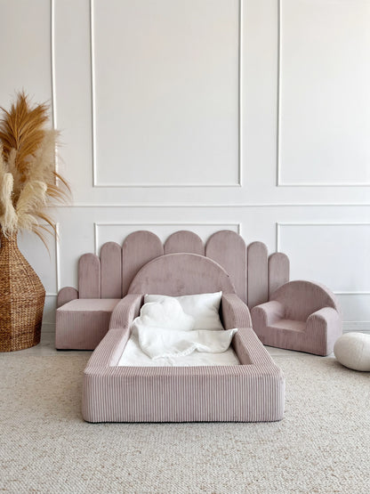 Monio, Montessori Juniorisänky&Patja 70 x 140, Velvet Pink