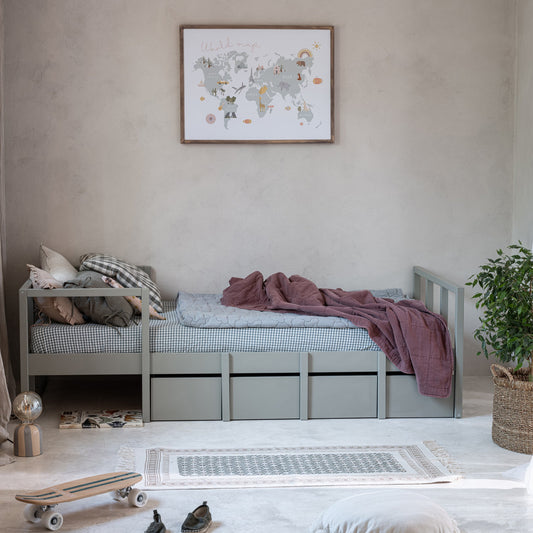 Wood Luck Design, Säng &amp; Förvaring 90x200 cm, Tweens Eukalyptus