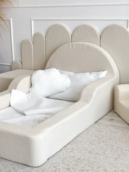 Monio, Montessori Juniorisänky&Patja 70 x 140, Boucle Cream