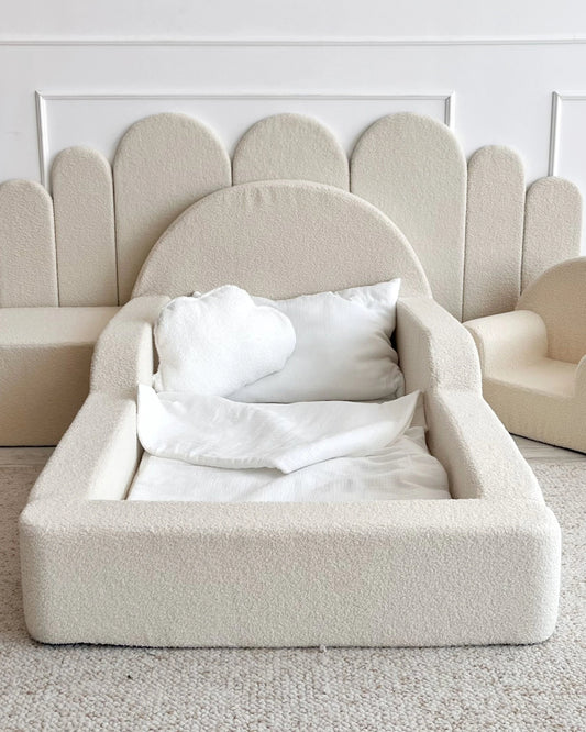 Monio, Montessori Juniorisänky&Patja 70 x 140, Boucle Cream