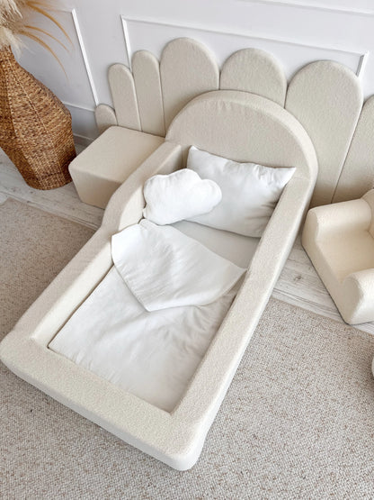 Monio, Montessori Juniorisänky&Patja 70 x 140, Boucle Cream