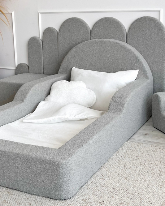 Monio, Montessori Juniorisänky&Patja 70 x 140, Boucle Grey