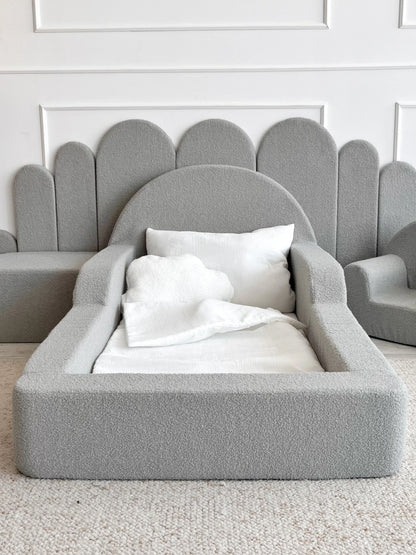 Monio, Montessori Juniorisänky&Patja 70 x 140, Boucle Grey