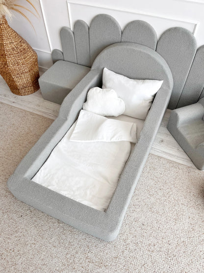 Monio, Montessori Juniorisänky&Patja 70 x 140, Boucle Grey
