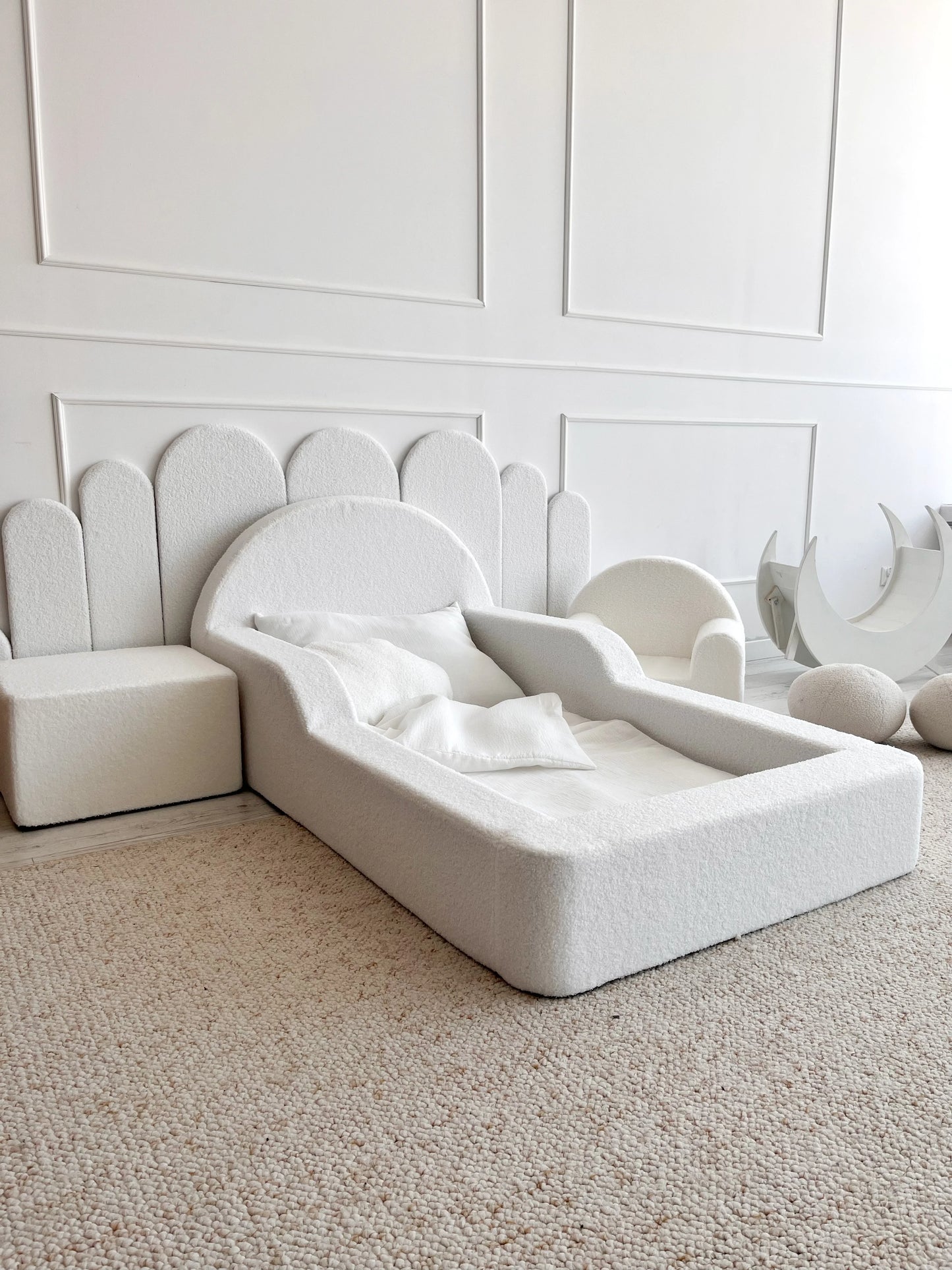 Monio, Montessori Juniorisänky&Patja 70 x 140, White