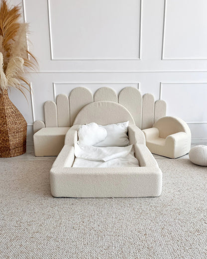 Monio, Montessori Juniorisänky&Patja 70 x 140, Boucle Cream