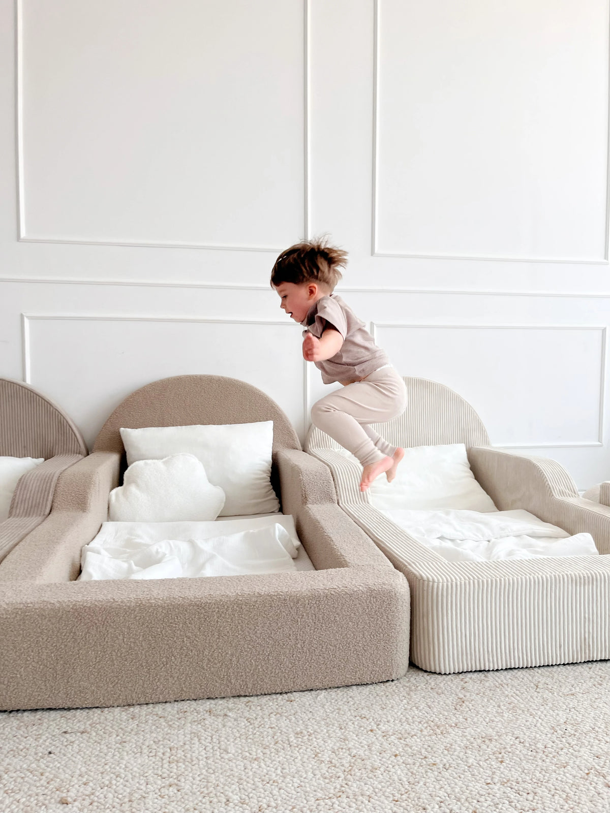 Monio, Montessori Juniorisänky&Patja 70 x 140, Velvet Cream