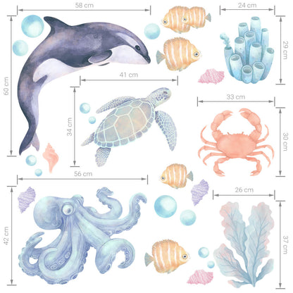 Pastelowe Love, Seinätarra Setti, Ocean Animals 2