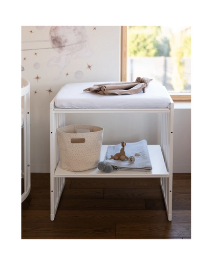 Waldin, Oval Pinnasänky 7in1 + Patja, White