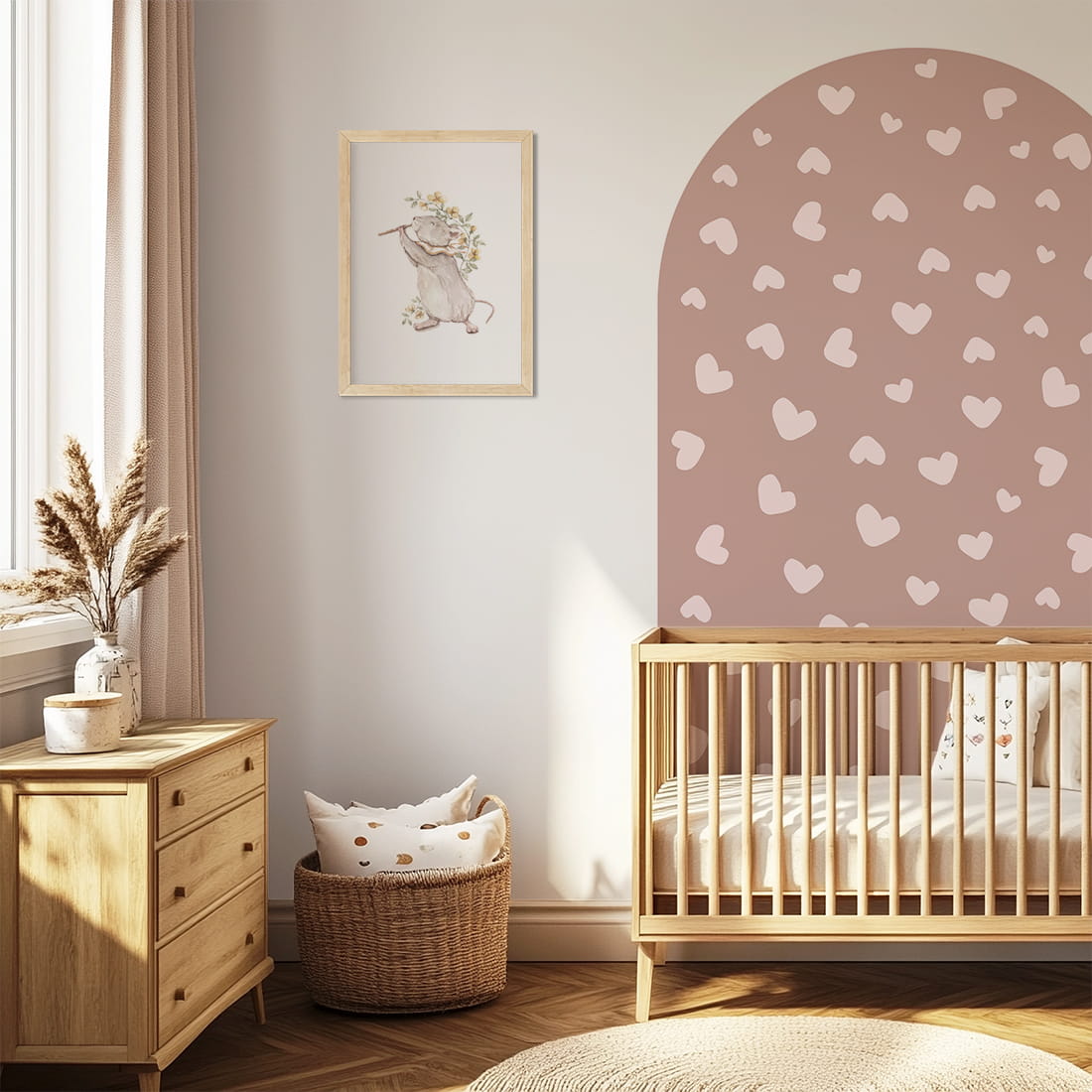 Pastelowelove, Seinätarra Kaari, Pink Vintage Hearts