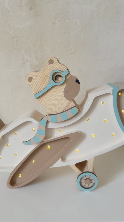 Little Lights Night light, Vintage Plane, 4 Different colors