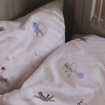 Zebra, Satin Cotton Duvet Cover Set 140x100 cm, Teeny Toes, Lilac