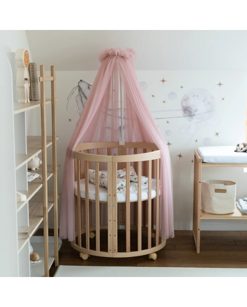 Waldin, Vuodekatos Pinnasängylle 7-in-1, Rose Tulle