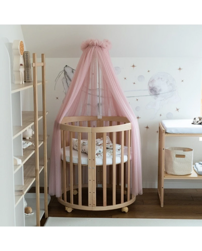 Waldin, Vuodekatos Pinnasängylle 7-in-1, Rose Tulle