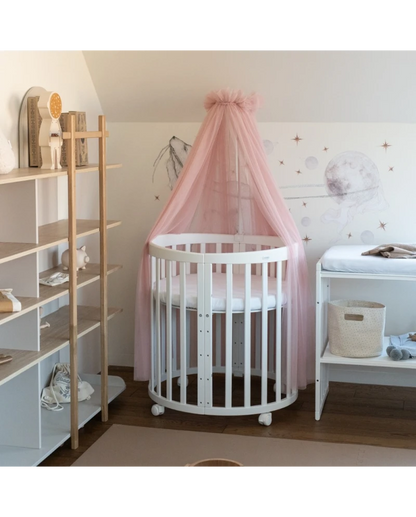 Waldin, Vuodekatos Pinnasängylle 7-in-1, Rose Tulle