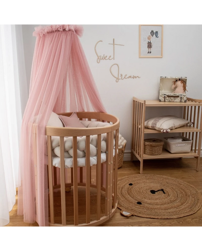 Waldin, Vuodekatos Pinnasängylle 7-in-1, Rose Tulle