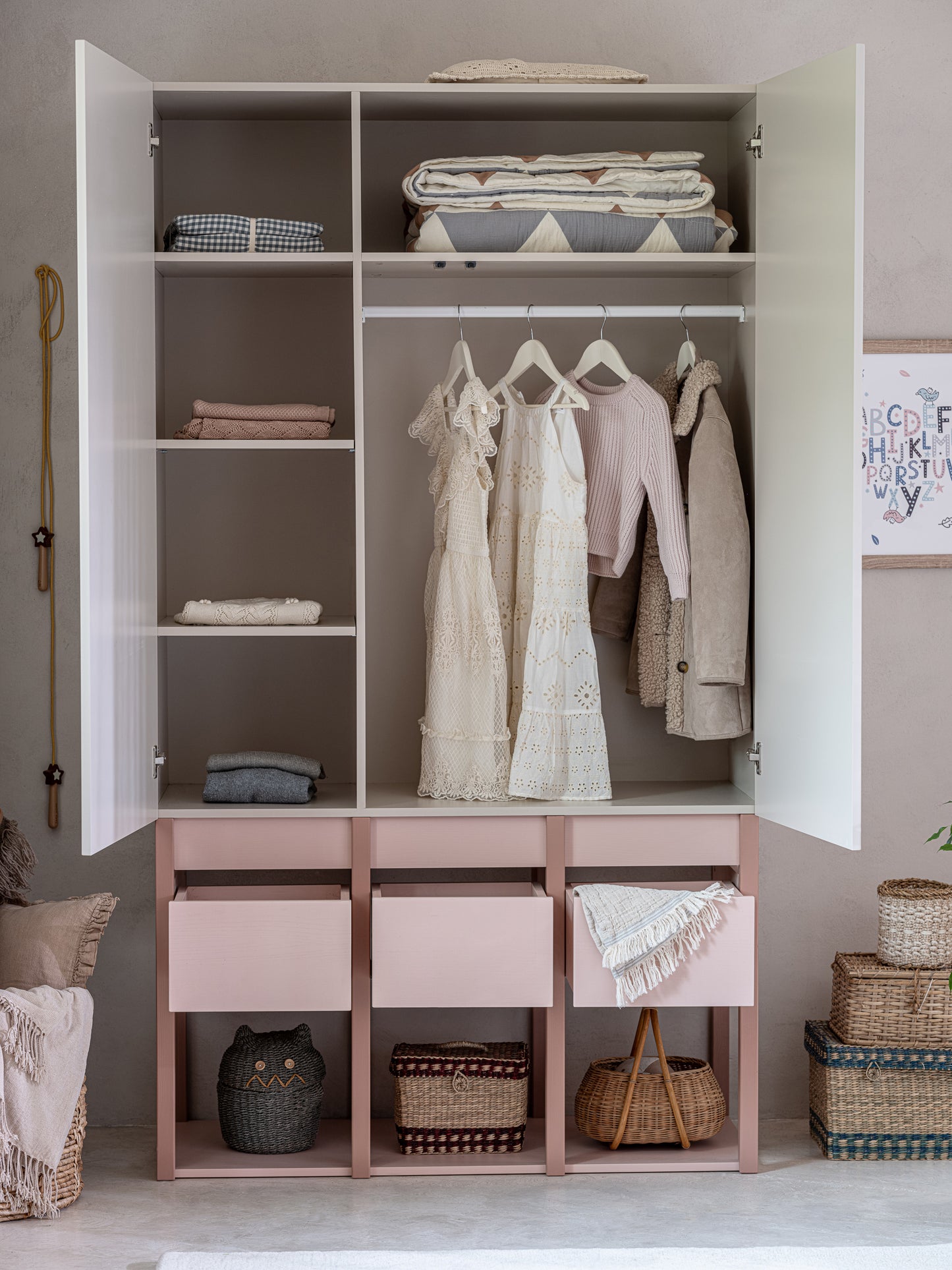 Wood Luck Design, Vaatekaappi, Tweens Pink