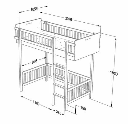 Wood Luck Design, Loftsäng, Basic Cashmere