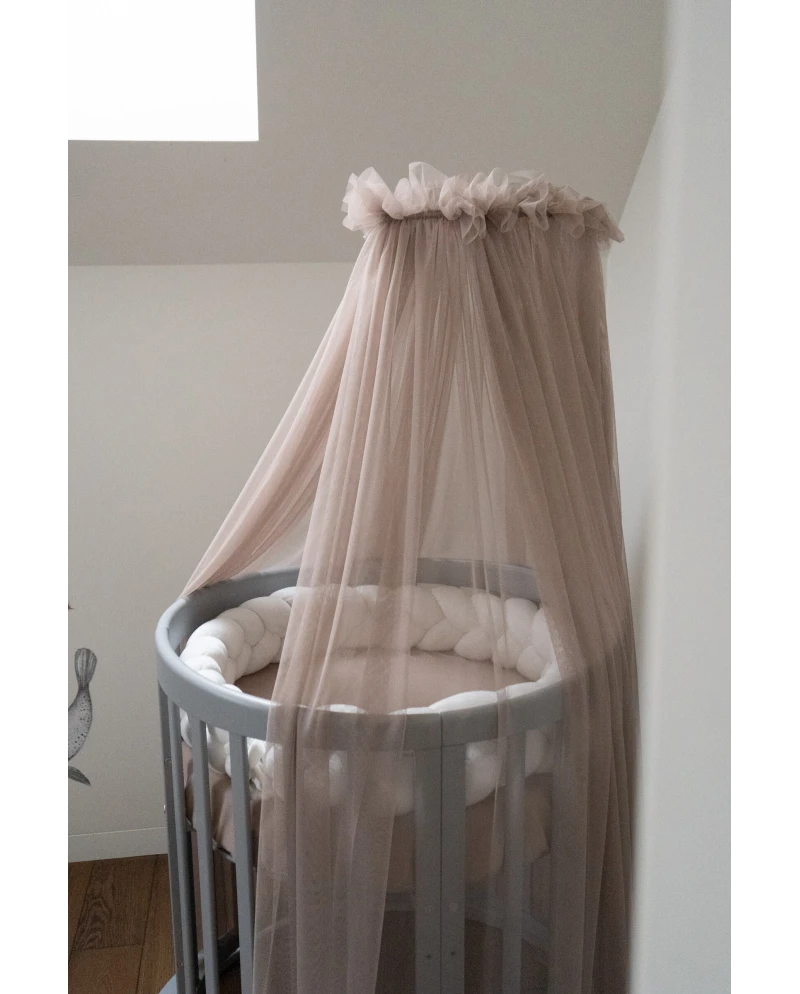 Waldin, Vuodekatos Pinnasängylle 7-in-1, Taupe Tulle