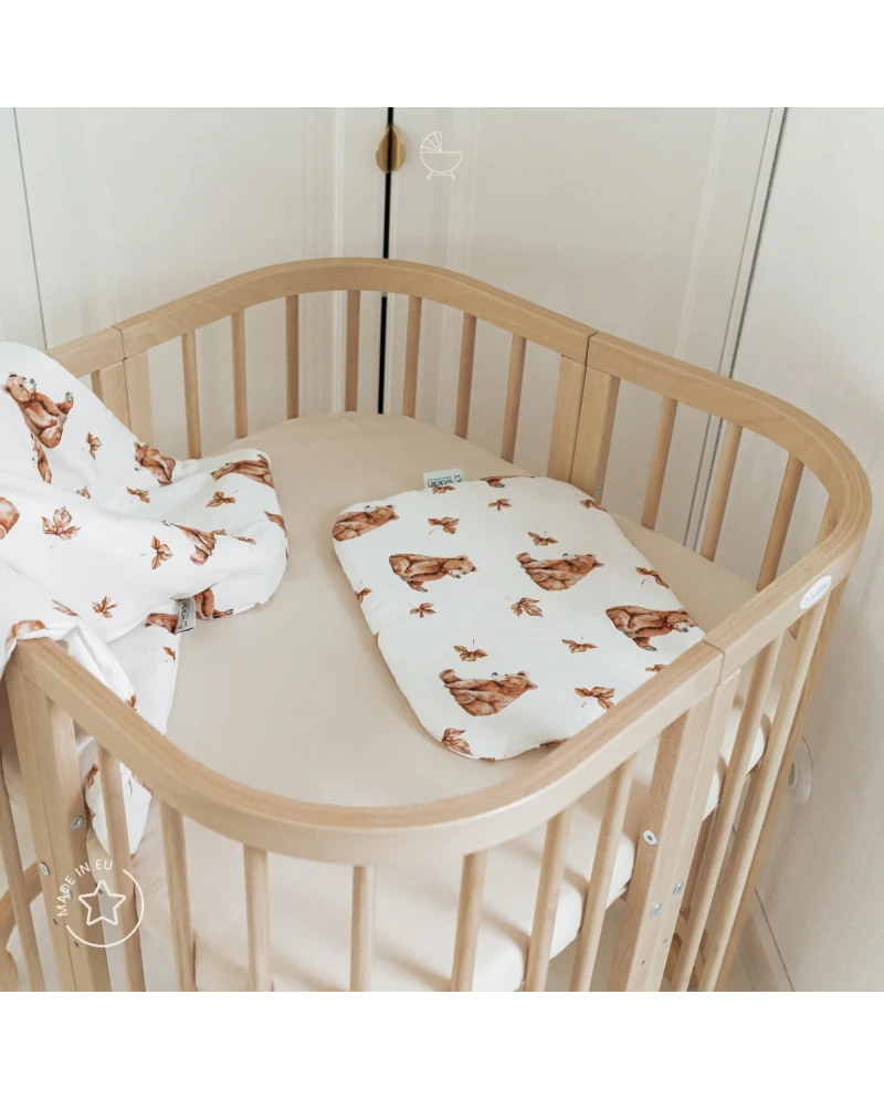 Waldin, Cot 7in1 + Mattress, Natural Wood