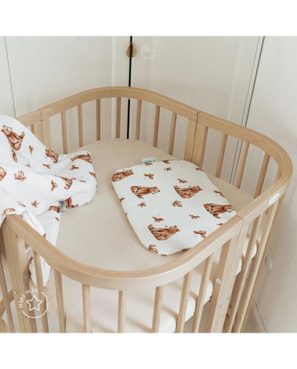 Waldin, Cot 7in1 + Mattress, Natural Wood