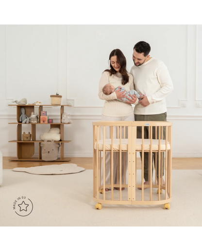 Waldin, Cot 7in1 + Mattress, Natural Wood